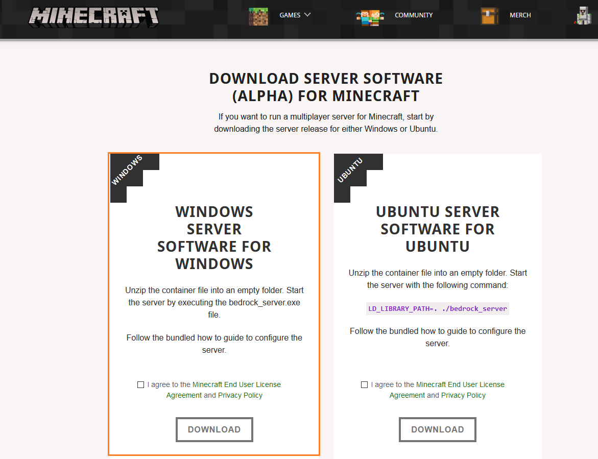 Download Minecraft & Server Software